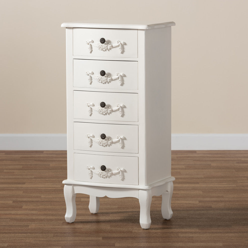 Callen Classic and Traditional White Finished Wood 5-Drawer Chest