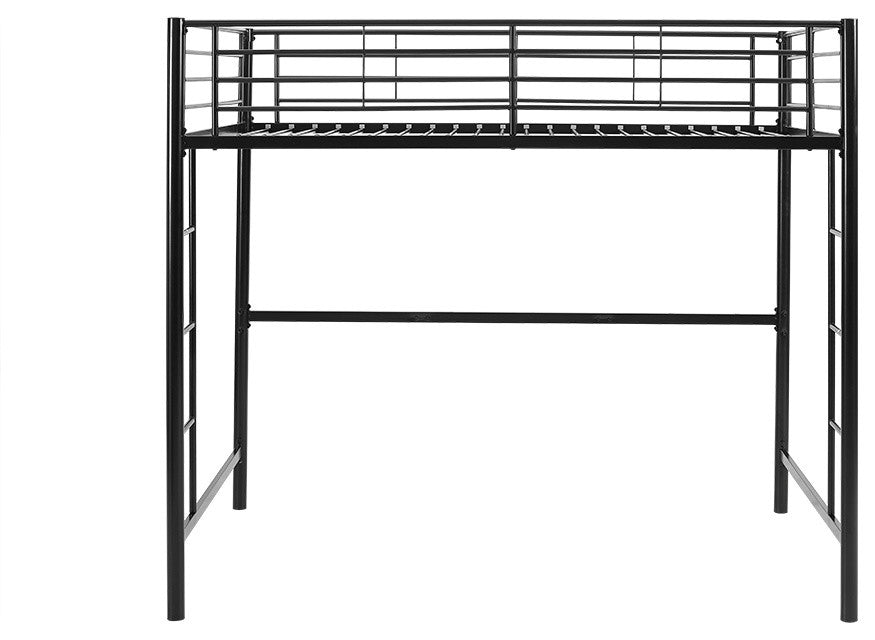 Metal Full Loft Bed, Black