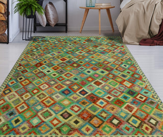 Balochi Nurai Ivory/Turquoise Rug, 4'11 x 6'6