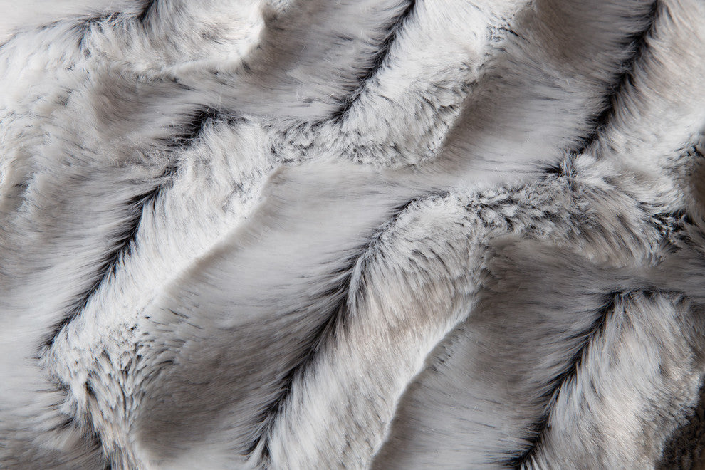 Faux Fur Christmas Stocking, Modern Grey Plush Rabbit