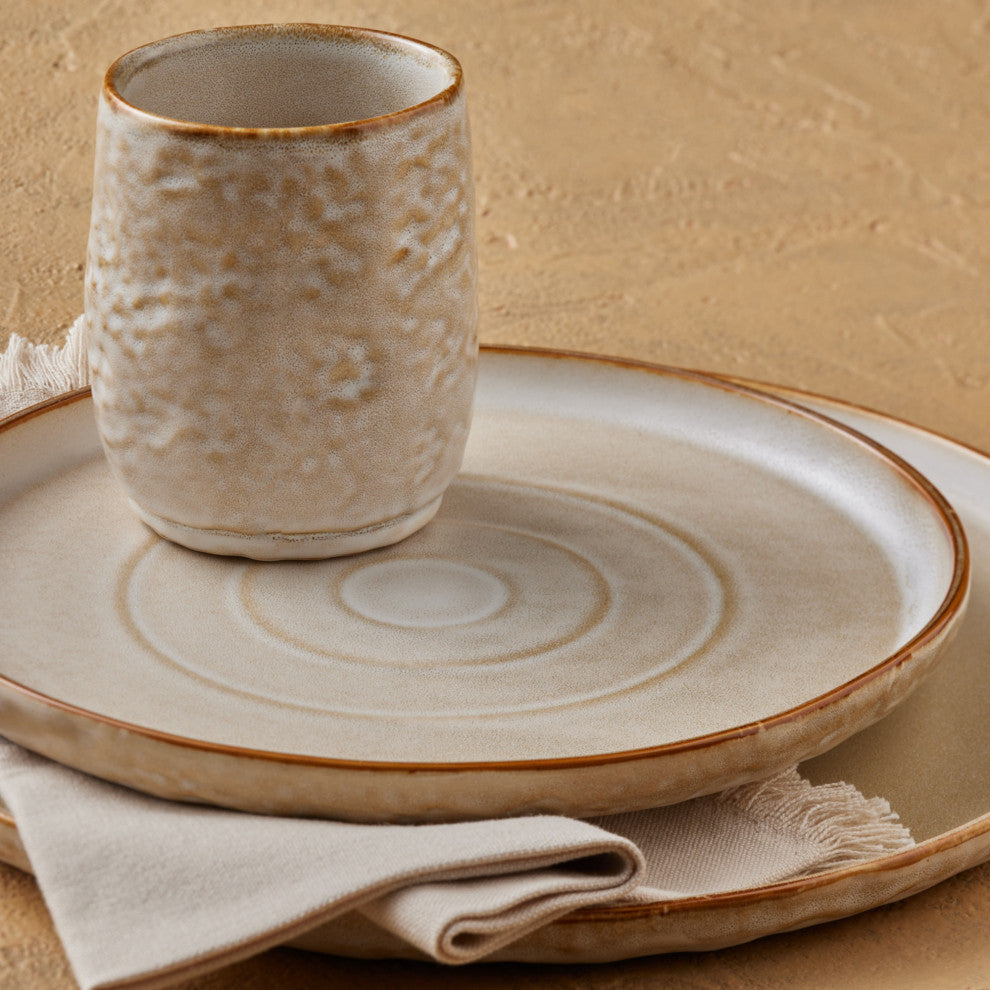 Stone by Mercer Project SHOSAI Stoneware 32 Piece Dinnerware Set, Sand