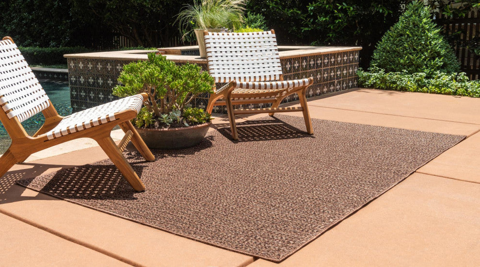 Rug Unique Loom Outdoor Modern Brown Rectangular 2' 2 x 3' 0