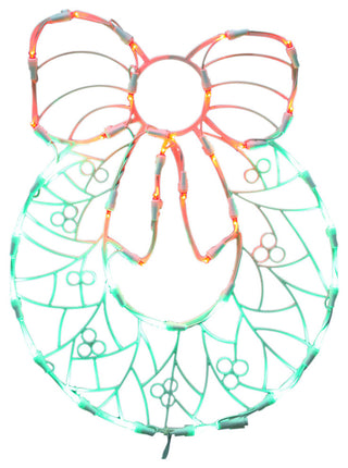 35Lt Ledwreath Window Decor 17X13"