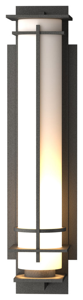 After Hours Large Outdoor Sconce, Coastal Natural Iron Finish, Opal Glass