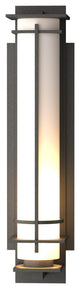After Hours Large Outdoor Sconce, Coastal Natural Iron Finish, Opal Glass