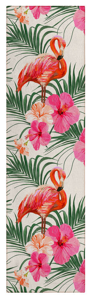 Indoor/Outdoor Tropics TC12 Ivory Machine Washable 2'3" x 7'6" Runner Rug