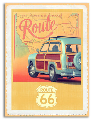 Route 66 Vintage Travel by Edward M. Fielding, Print on Canvas, Ready to Hang