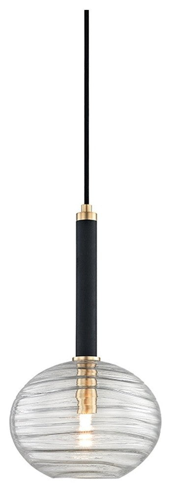 Breton 1-Light LED Pendant, Aged Brass