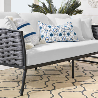 Stance Outdoor Patio Aluminum Sofa Gray White