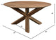 Round 60" Wide Mango Wood 3-Legged Dining Table, Brown