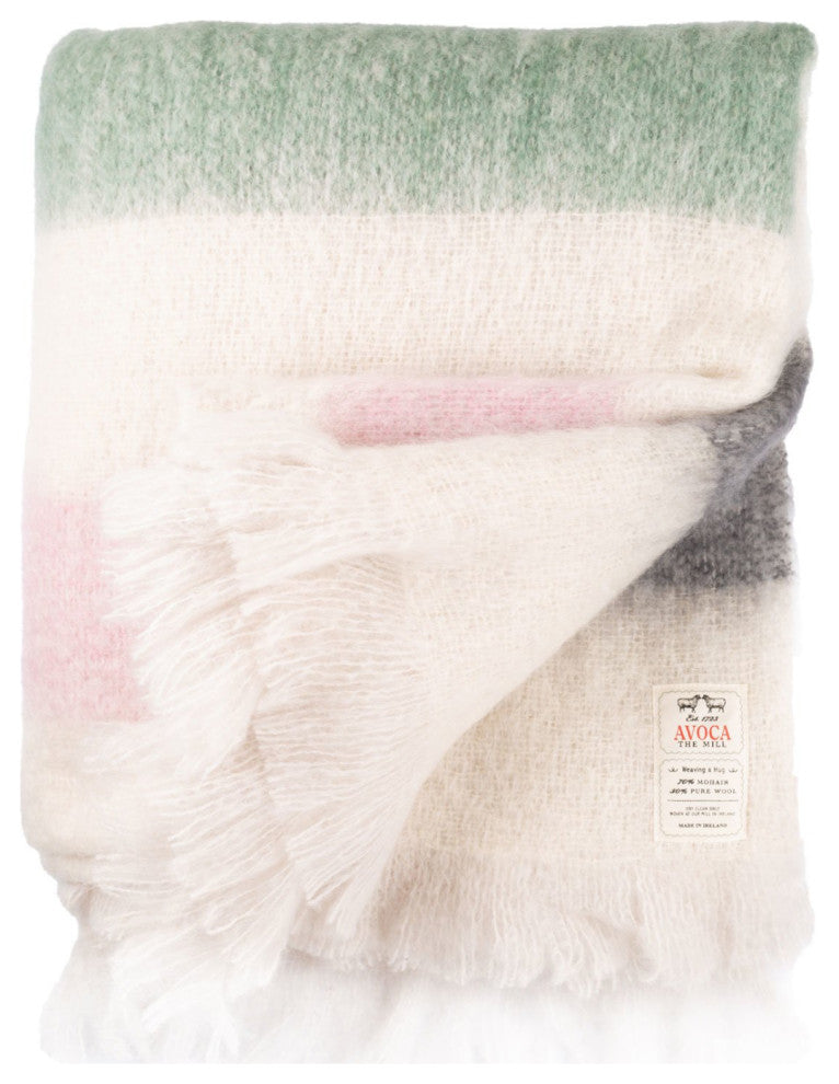 Pastel Stripe Mohair Throw