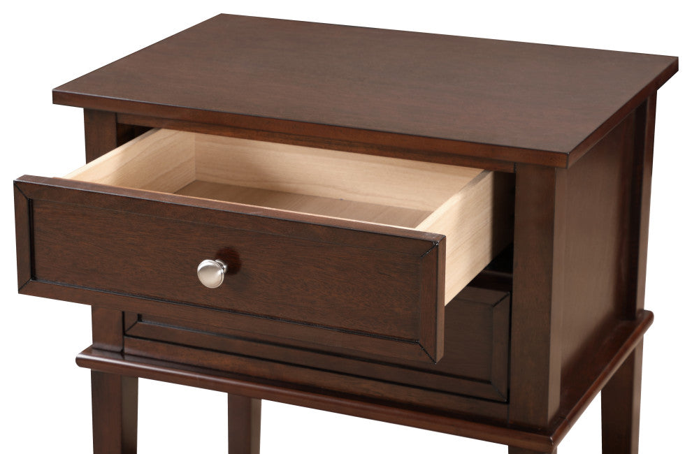 Glory Furniture Newton 2 Drawer Nightstand in Cappuccino