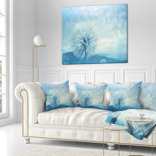 Close Up White Dandelion With Filter Flower Throw Pillow, 16"x16"