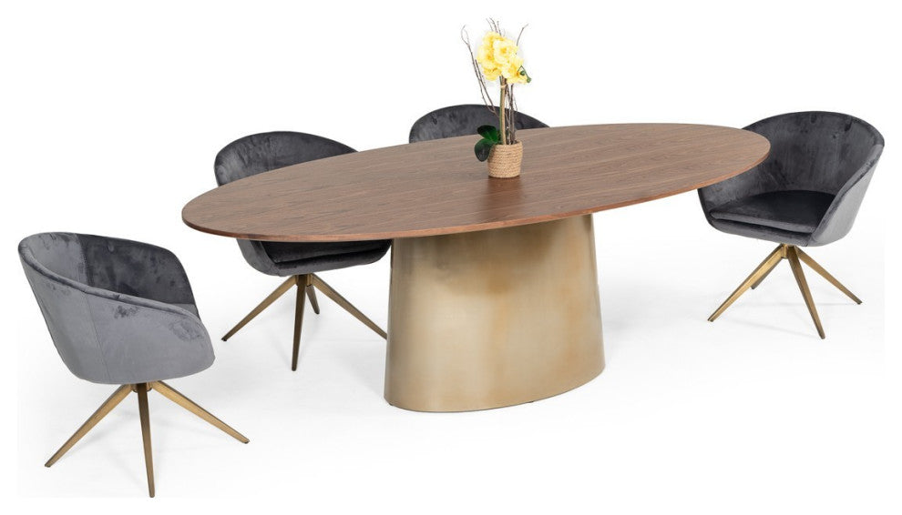 Gray Bronze Velved Dining Chair