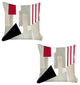 Set of 2 Red and Ivory Printed Pillow Covers