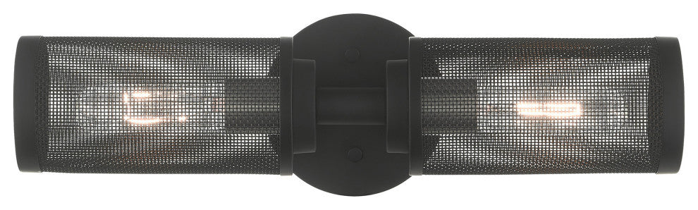 Livex Lighting Industro 2 Light Black With Brushed Nickel Accents Double Sconce