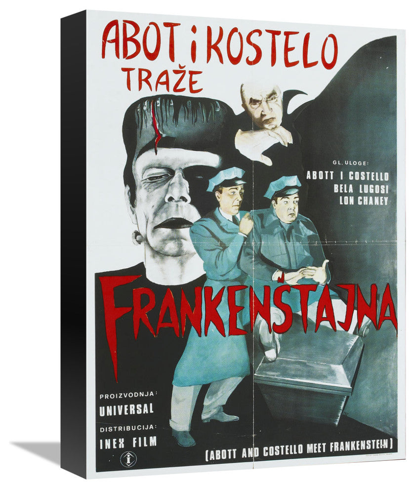 "Abbott & Costello - Bosnian - Frankenstein" Canvas Giclee, 12"x16"
