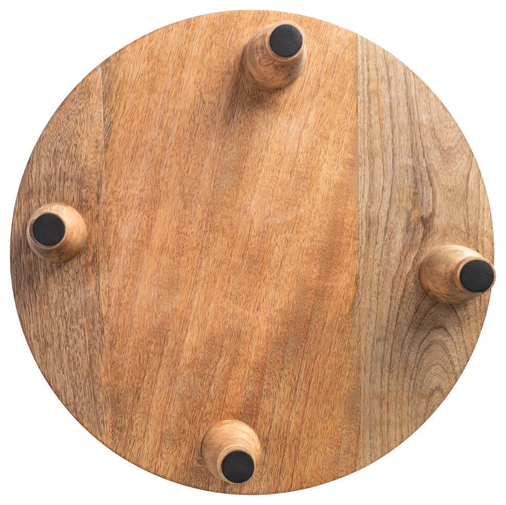 Artisan Wood - Farmhouse Natural Decorative 16" Footed Charcuterie Board