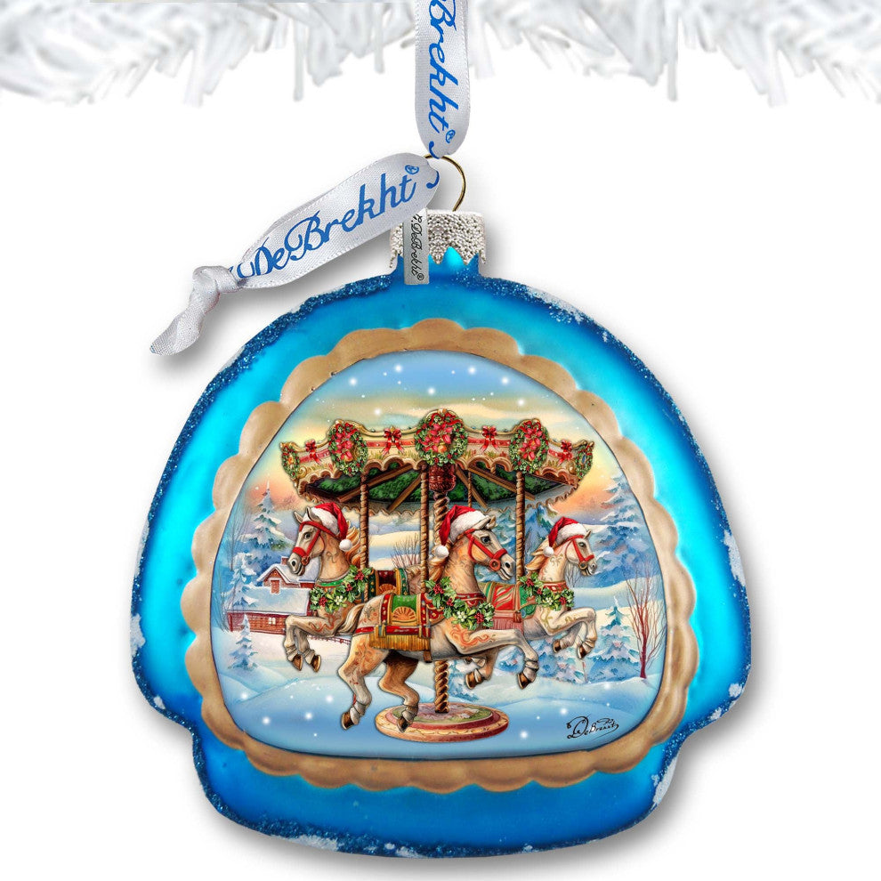 Christmas Carousel Rainbow Glass Ornament Christmas Decor