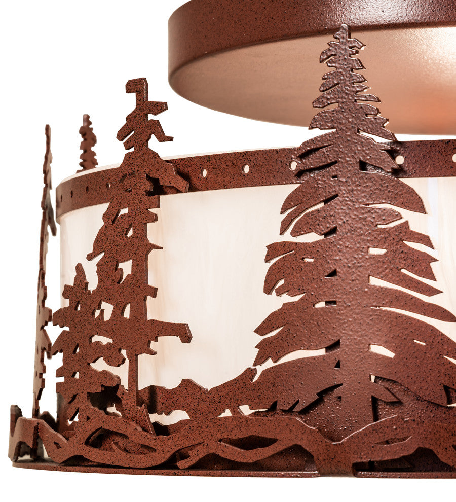 16 Wide Tall Pines Flushmount