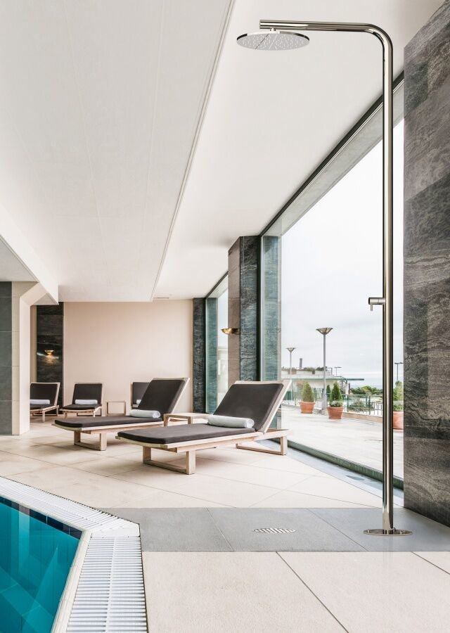"Classy" Free Standing Shower Column, Hot and Cold