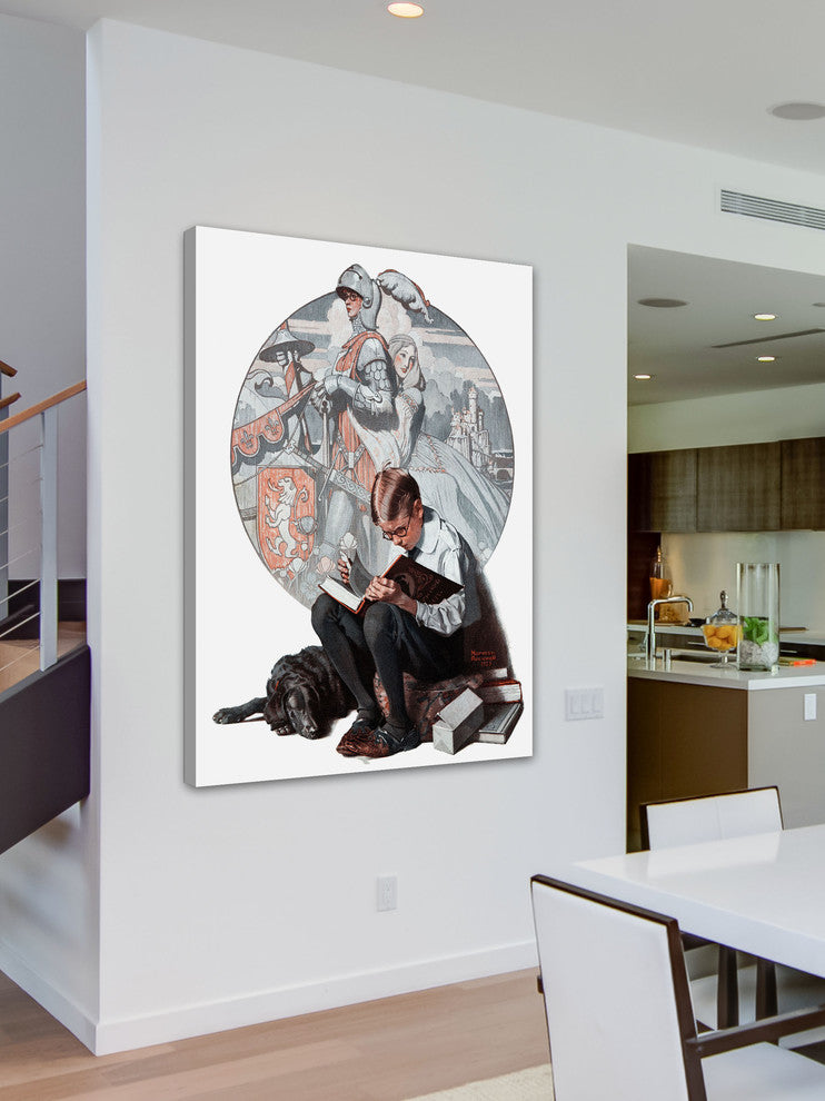 "Age of Romance" Painting Print on Canvas by Norman Rockwell