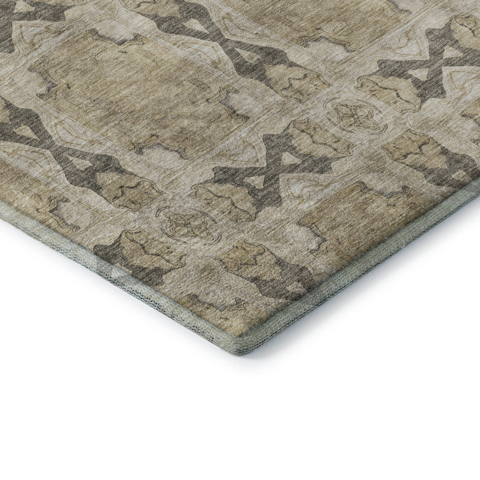 Premium Machine Washable Mayfield AMF564 Beige 2'3" x 7'6" Runner Rug