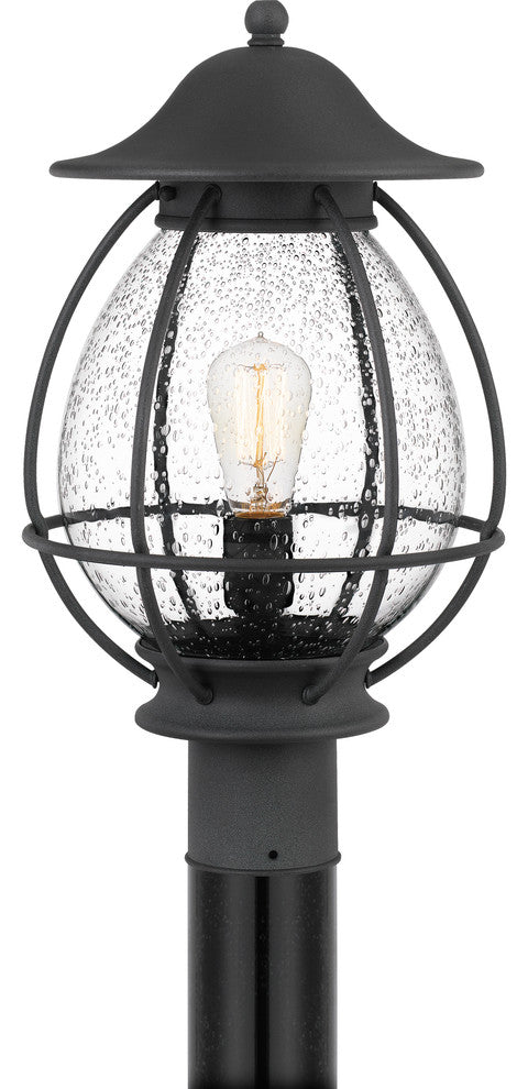 Quoizel BST9011MB One Light Outdoor Post Mount, Mottled Black Finish