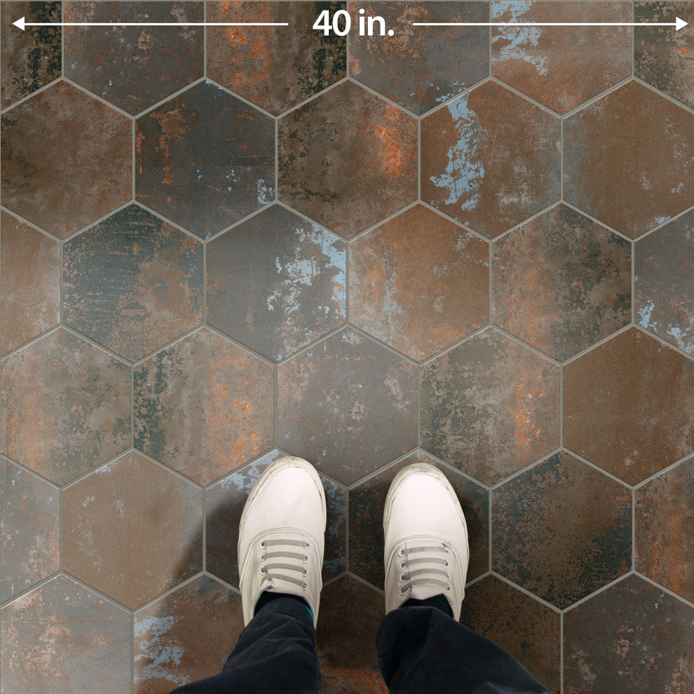 Polaris Hex Mix Porcelain Floor and Wall Tile