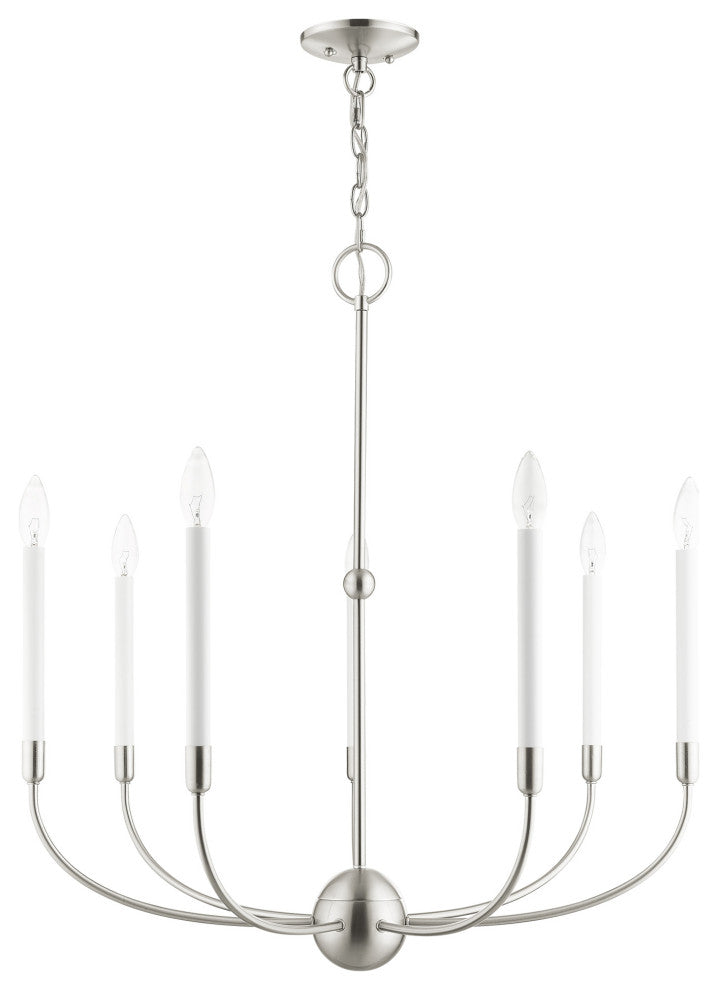 Livex Lighting Clairmont 7 Light Brushed Nickel Chandelier
