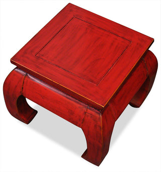 Chow Leg Square Table, Red