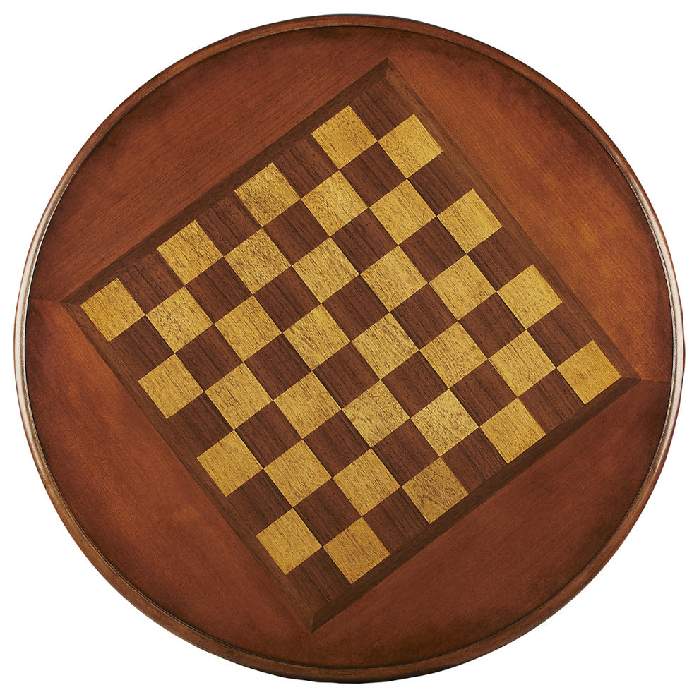 Colbert 22" Round Pedestal Game Table, Olive Ash