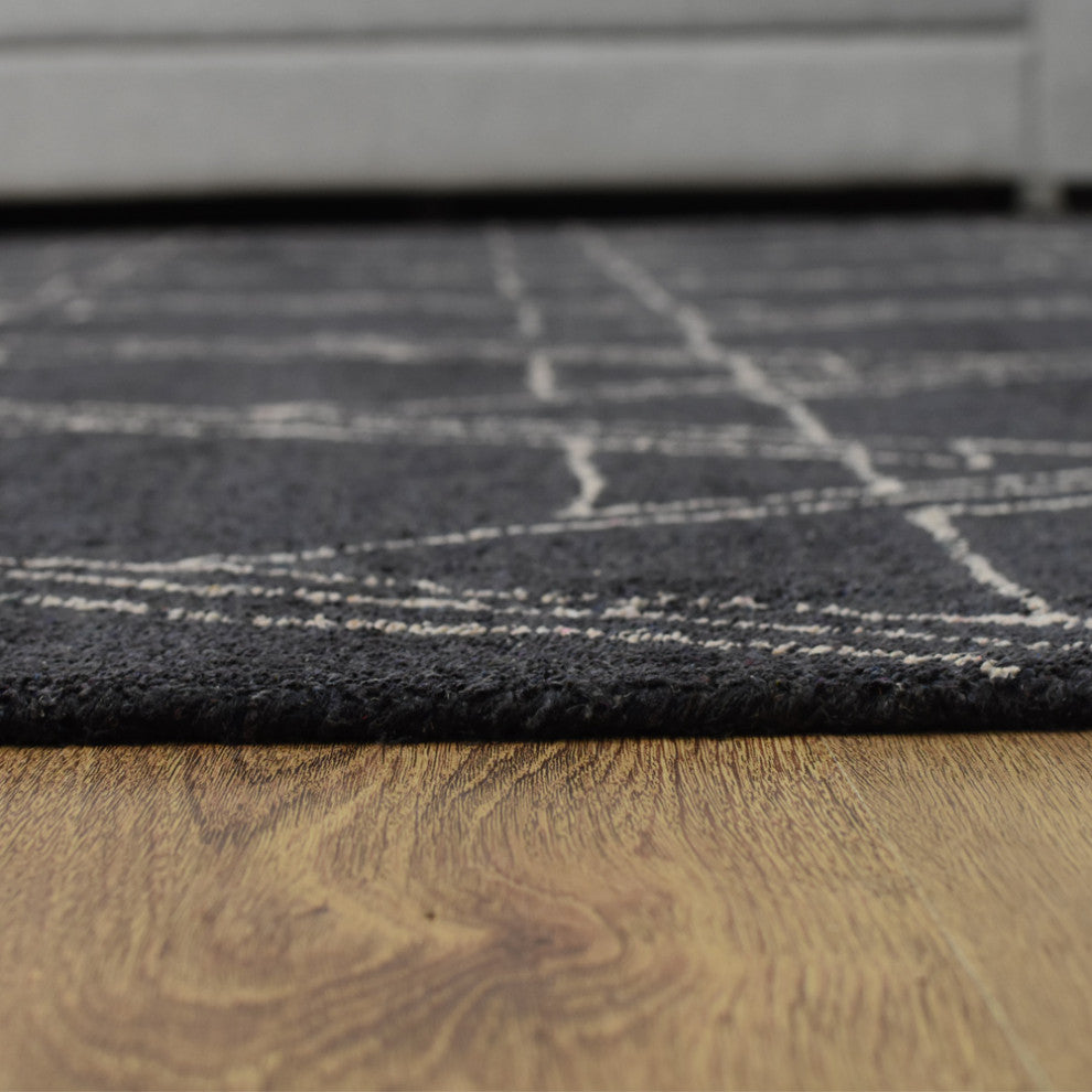 HAND KNOTTED LOOM SILK ECO-FRIENDLY RUG-Rectangle,Charcoal Beige, Contemporary