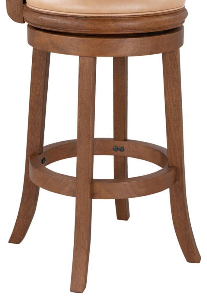 Augusta Swivel Bar Stool, Chestnut Wire-Brush