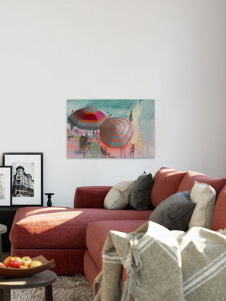 "Beachy Scene" Painting Print on Wrapped Canvas, 36"x24"
