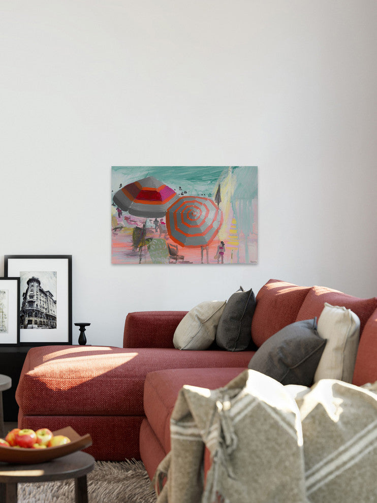 "Beachy Scene" Painting Print on Wrapped Canvas, 36"x24"
