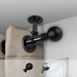 Globus Ceiling 1" Curtain Rod/Room Divider, Black, 120-170"