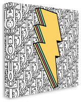 Lightning Bolt Shape Pop Art over High Fashion Pattern24x24
