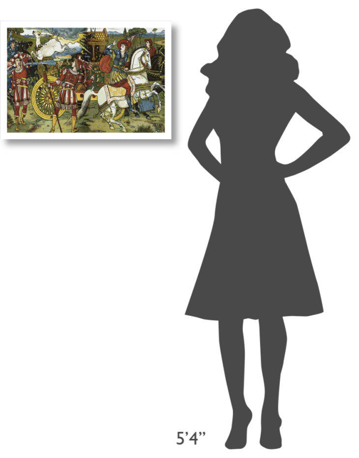 "Hind in the Wood - Leap" Digital Paper Print by Walter Crane, 26"x18"