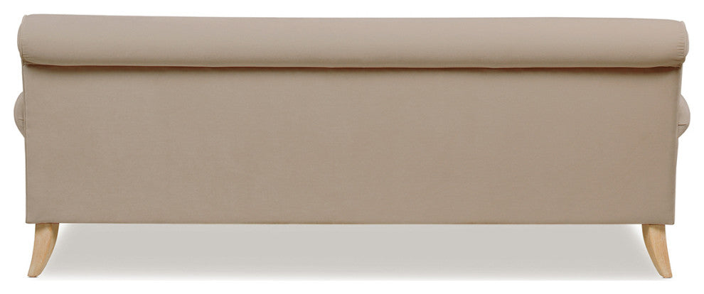 Alana Lawson Modern Farmhouse Tight Back Sofa, Mink Beige Performance Velvet