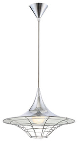 Windsor Metal Cage Diffuser Light Pendant Chrome Finish