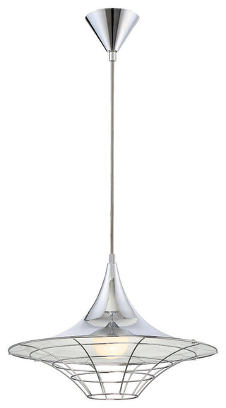 Windsor Metal Cage Diffuser Light Pendant Chrome Finish