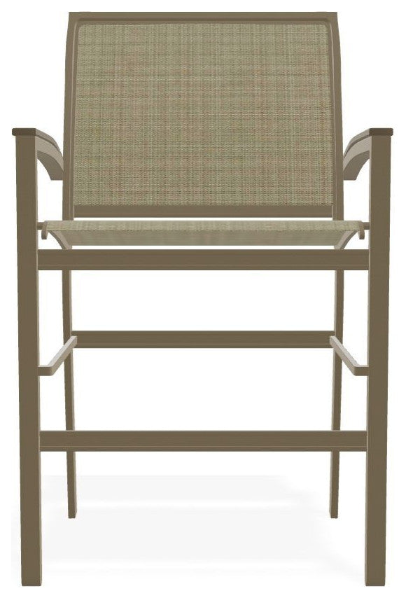 Bazza Sling Balcony Height Stackable Outdoor Stool, Elevation Stone/Beachwood