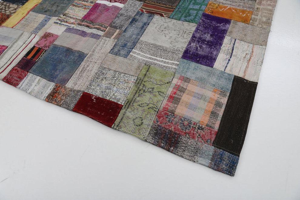 Rug N Carpet - Handmade Anatolian 6' 7'' x 9' 11'' Rustic Patchwork Kilim Rug