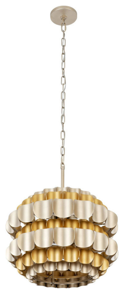 Swoon 3-Lt Pendant - Antique Gold/Gold Dust
