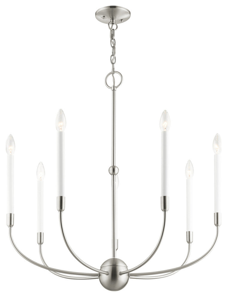 Livex Lighting Clairmont 7 Light Brushed Nickel Chandelier