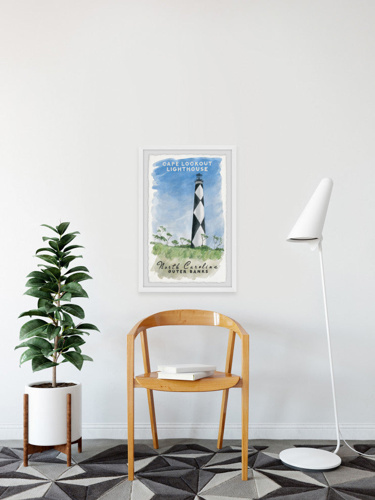 "Cape Lighthouse" Framed Painting Print, 24x36
