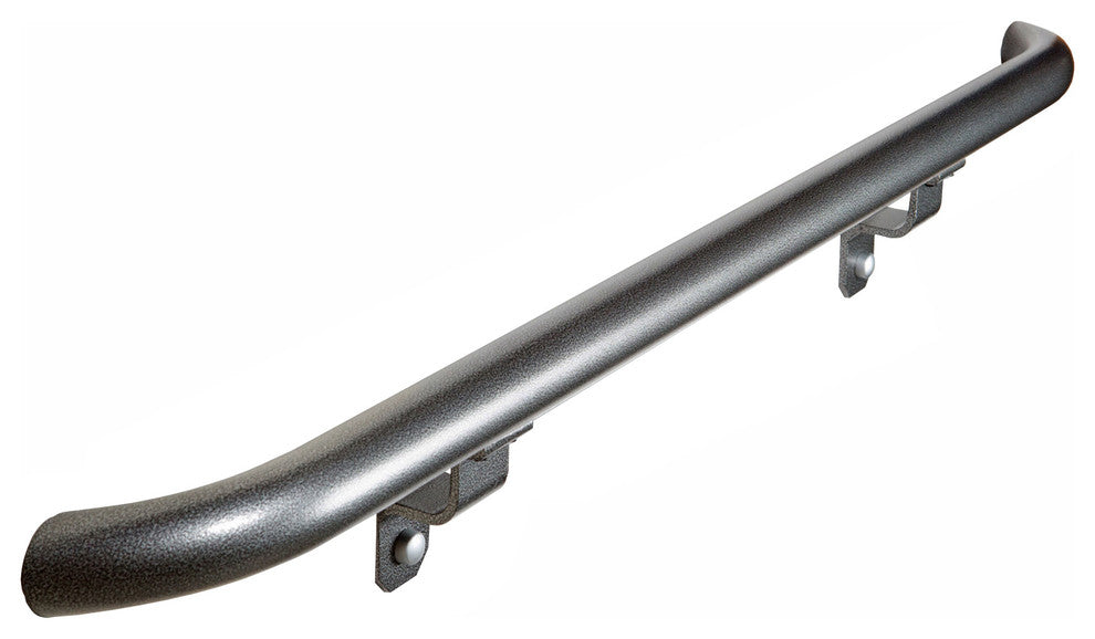 6' Aluminum ADA Compliant Handrail Kit With Wall Returns, Silver Vein