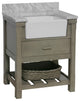 Charlotte 30" Bathroom Vanity, Weathered Gray, Carrara Marble