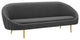 Sublime Vertical Curve Back Fabric Sofa Gray